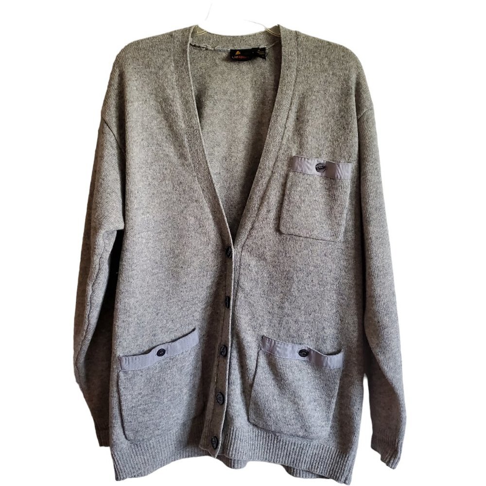 Liz Sport Lambs Wool Blend‎ Grandpa Core Cardigan with Pockets